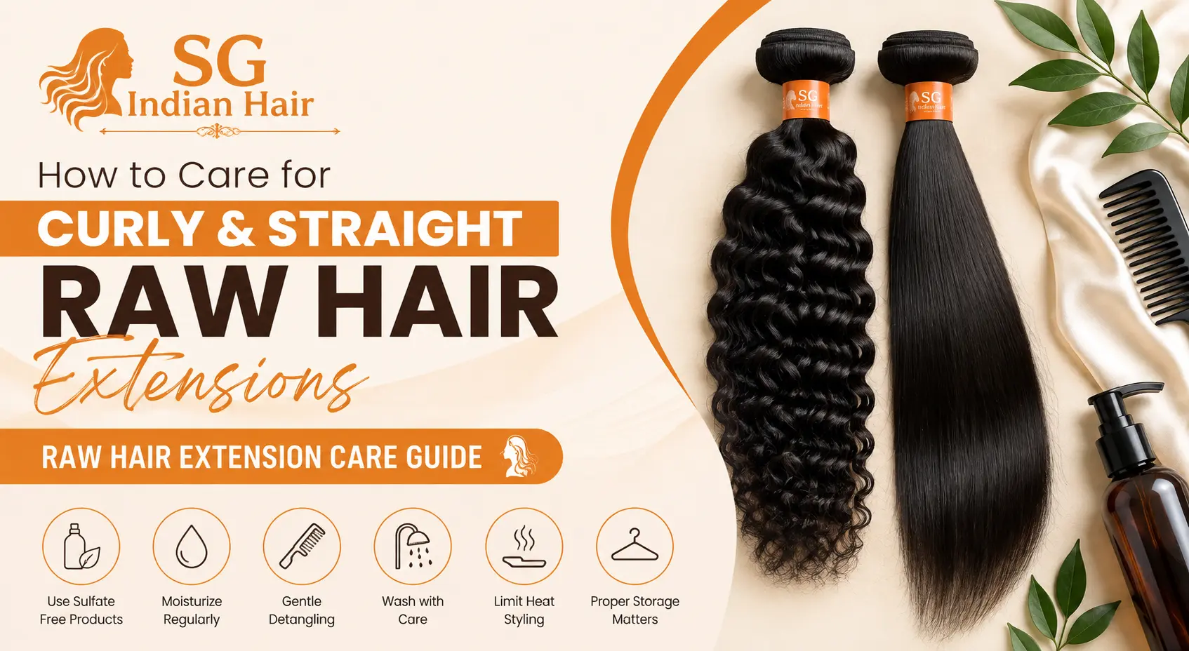 How to Care for Curly and Straight Raw Hair Extensions – Raw Hair Extension Care Guide